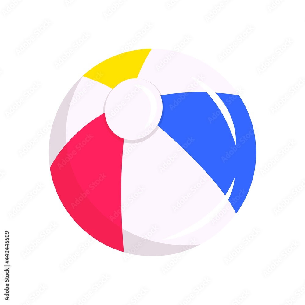 Obraz premium Rubber Ball Swimming Pool Vector Illustration. Beach accessory.Water and beach theme.