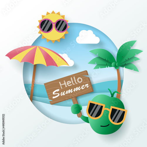Vector of Summer poster, banner summer travel.