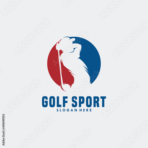 golf sport logo template design