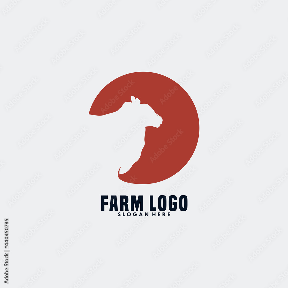 head sheep silhouette logo design