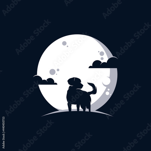 dog in the moon logo design