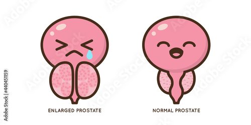 Male prostate disease vector icon flat illustration
