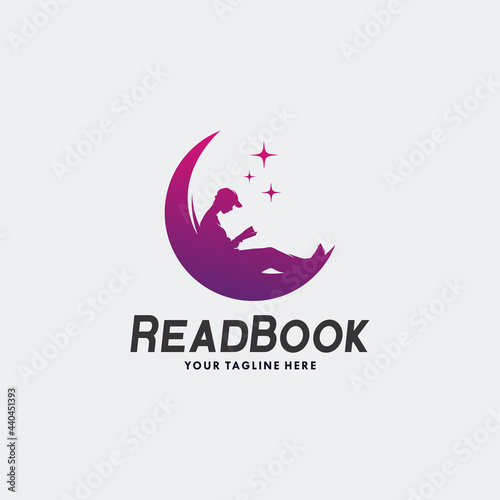 reading book logo design template