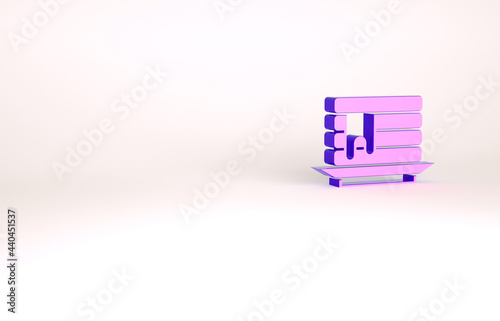 Purple Stack of pancakes with honey icon isolated on white background. Breakfast concept. Minimalism concept. 3d illustration 3D render © vector_v