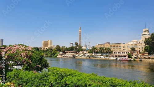 Giza tower with Nile river