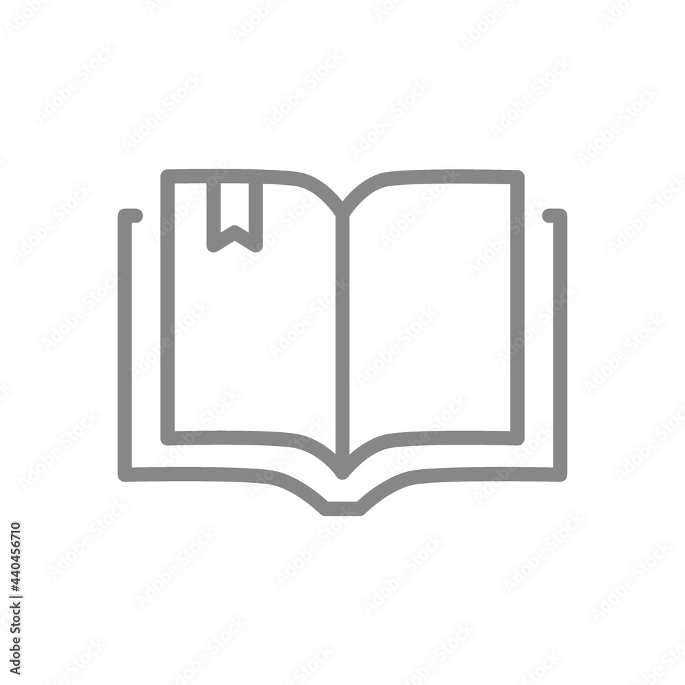 Open book line icon. Encyclopedia, diary, e-book symbol Open book line icon. Encyclopedia, diary, e-book symbol