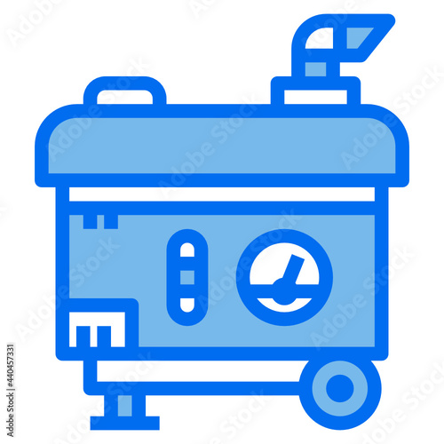 electricity generator blue line icon