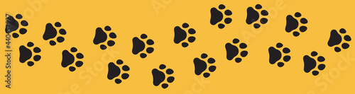 Dog cat paw print Vector. Paw print foot trail vector
