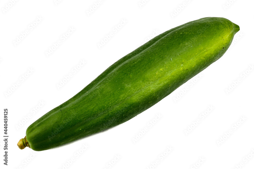 green papaya isolated on white background, ingredient Spicy green papaya salad or somtum Famous food in thailand