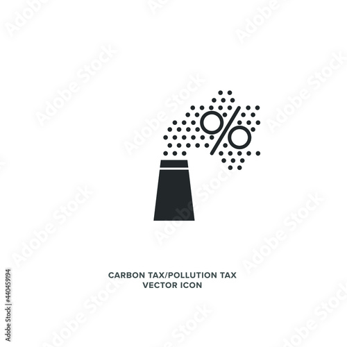 Carbon Pricing, Ecology Tax, or Pollution Tax Vector Icon.