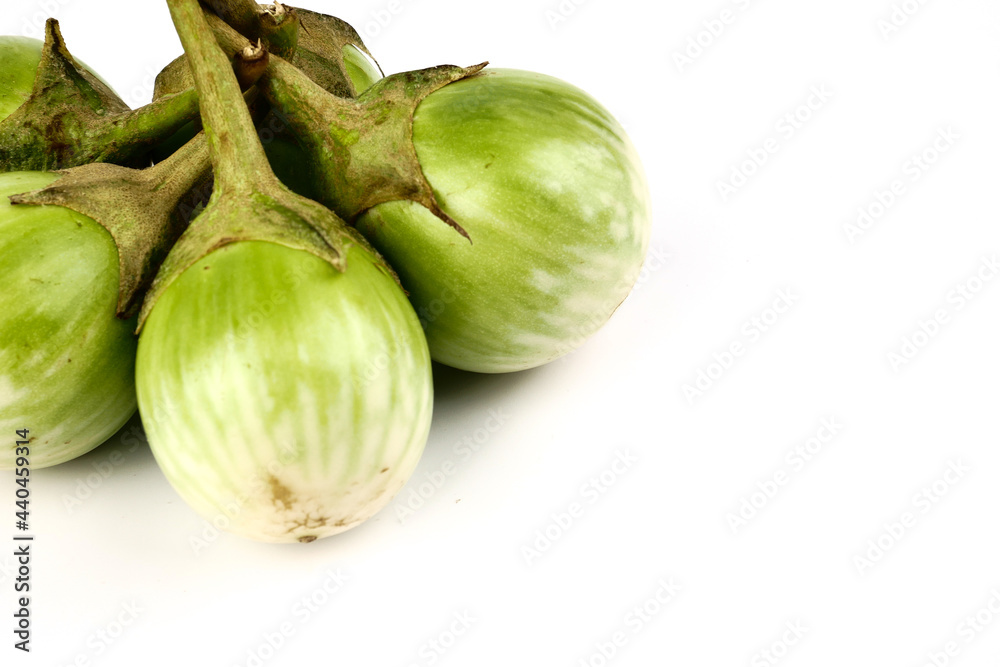 Thai Eggplant isolated on a white background, element of thai food concept Thai Eggplant isolated on a white background, element of thai food concept