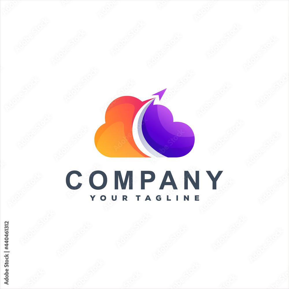 Fototapeta premium cloud color gradient logo design