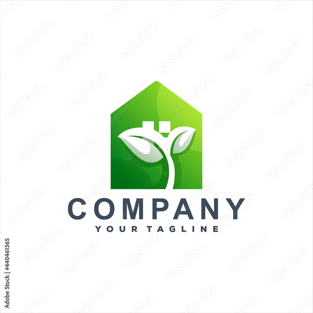 green house gradient logo design green house gradient logo design