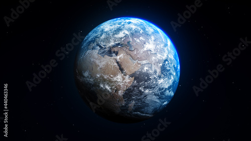 Fotografie Planet earth from space, zoom in to the middle east, Saudi Arabia, world skyline