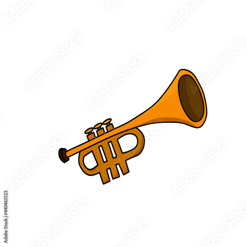 trumpet musical instrument vector - cartoon trumpet - international music day, musical instrument for your design needs