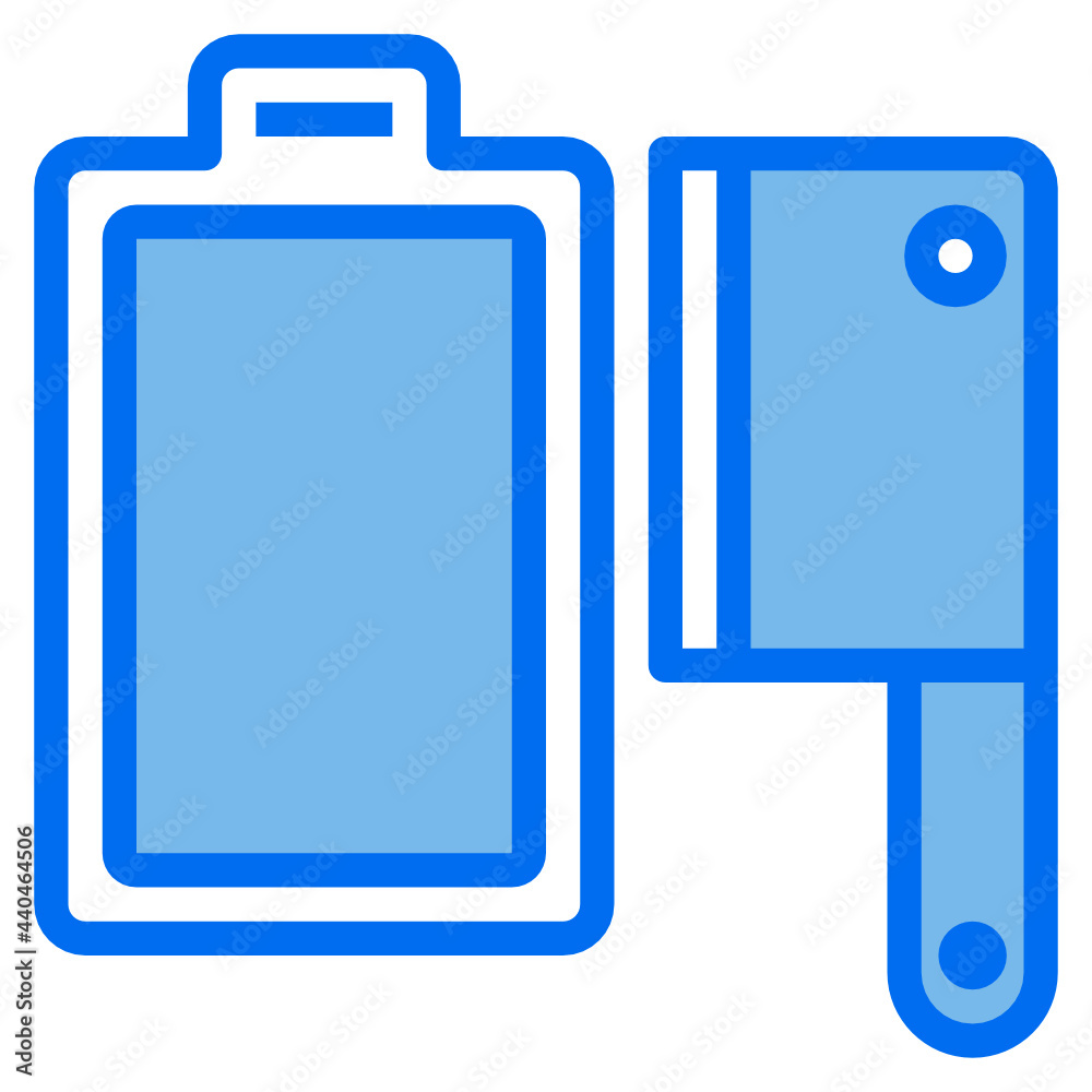 chopping boardcleaver blue line icon chopping boardcleaver blue line icon