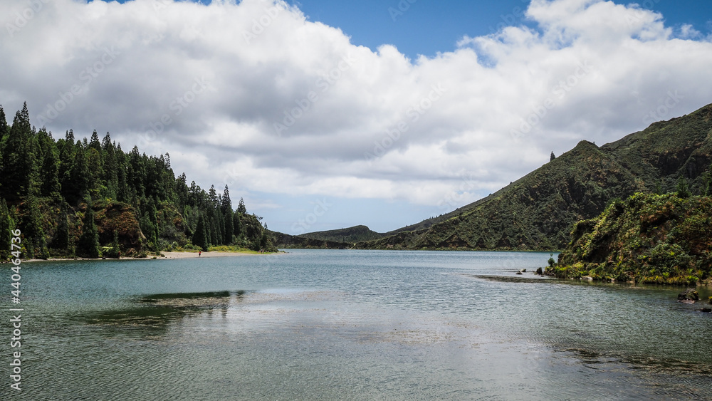 The landscape of Sao Miguel Island in the Azores The landscape of Sao Miguel Island in the Azores