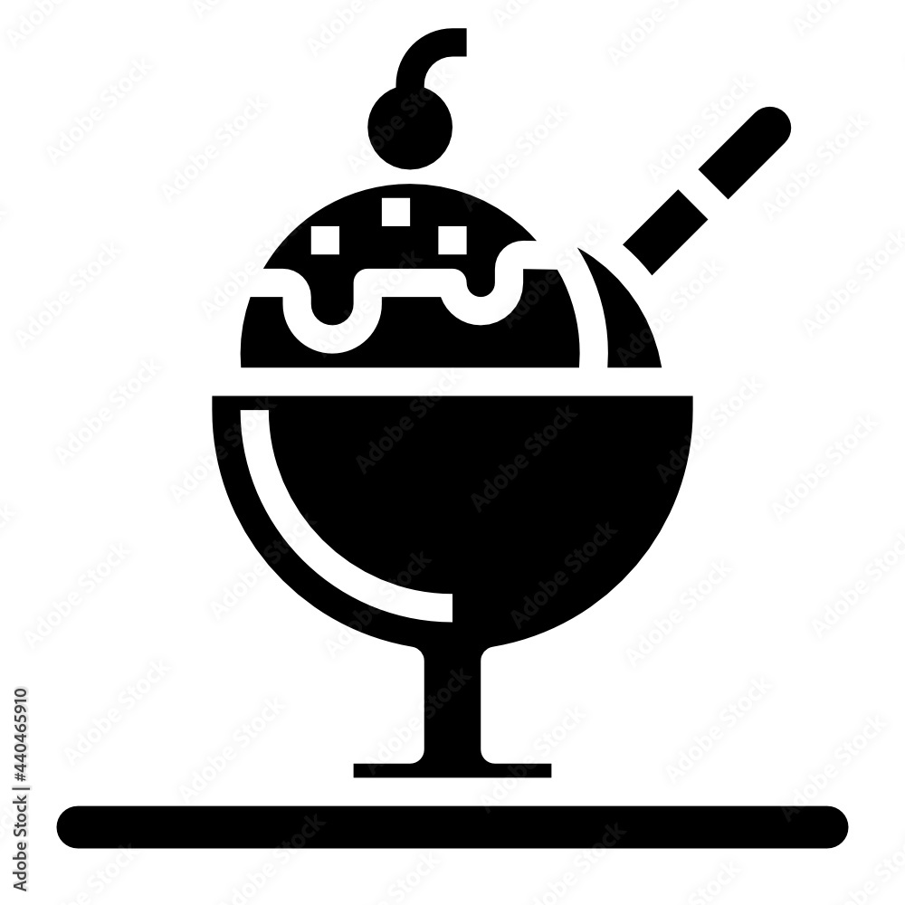 Obraz premium ice cream glyph icon