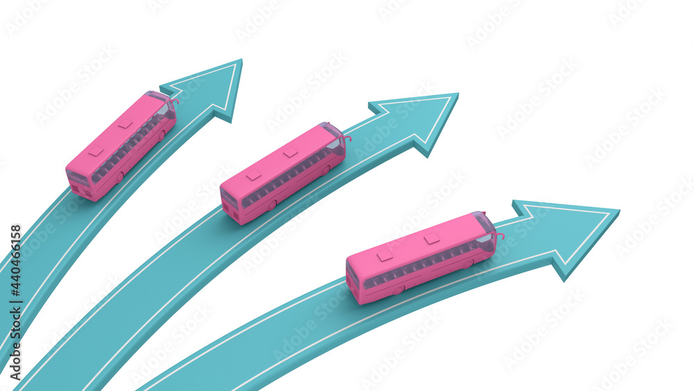 pink buses go in different directions pink buses go in different directions