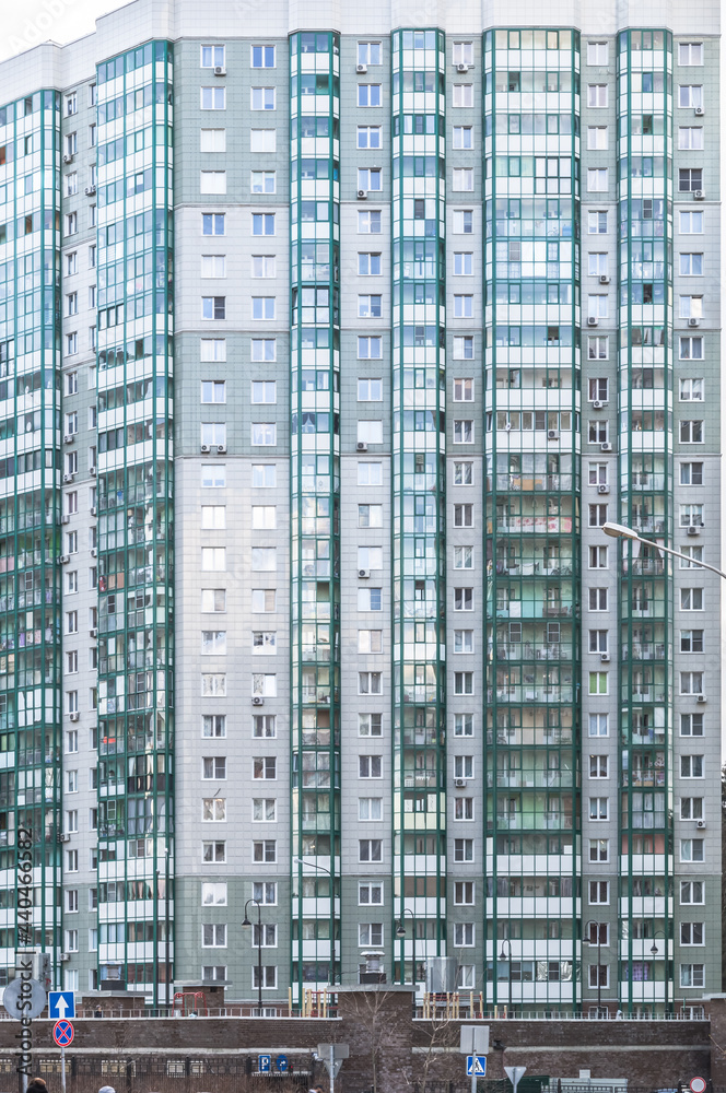 Fototapeta premium modern tall multi-storey buildings of the residential complex Emerald Hills in Krsnogorsk region.