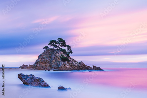 Picturesque seascape sunrise (Cap Roig, Costa Brava, Catalonia, Spain)