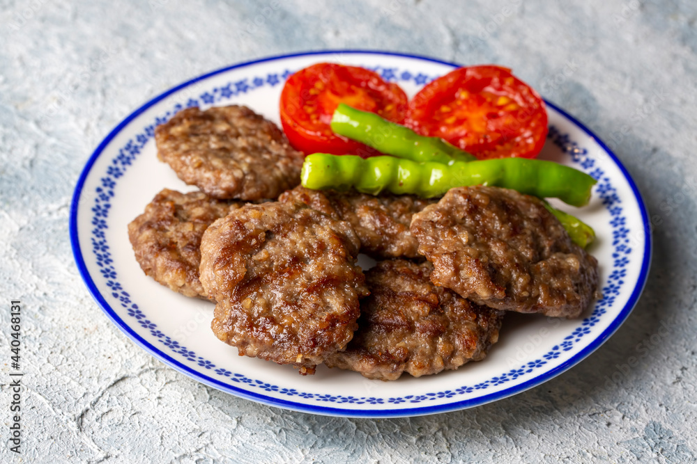 Traditional Turkish food; Turkish meatballs, Turkish name; Akcaabat kofte)