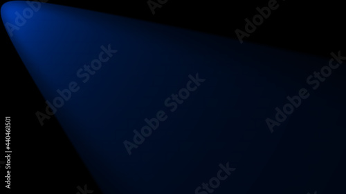 Empty brick wall with blue neon spotlight with copy space. Lighting effect blue color glow on brick wall background. Royalty high-quality free stock photo of lights blank background for texture