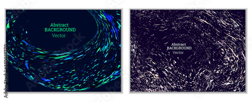 Multicolored paint splashes, smears, dust particles and debris are carried by the wind. A set of two templates. Design template for the design of banners, posters, booklets, covers, magazines. EPS 10