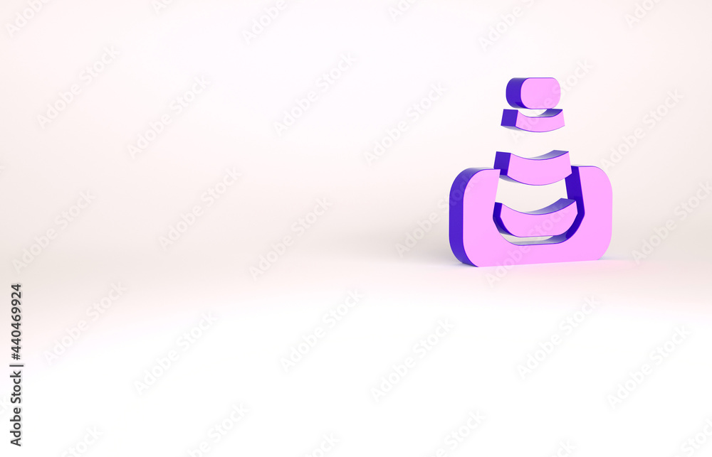 Purple Traffic cone icon isolated on white background. Minimalism concept. 3d illustration 3D render Purple Traffic cone icon isolated on white background. Minimalism concept. 3d illustration 3D render