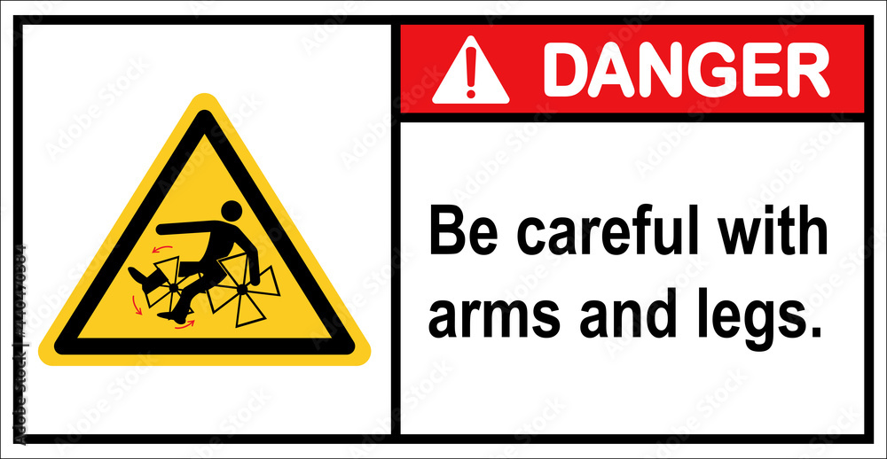 Please be careful Rotating propellers crush the limbs.Danger Sign Please be careful Rotating propellers crush the limbs.Danger Sign