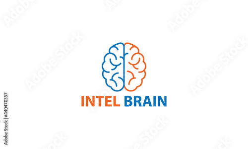 simple brain logo and icon