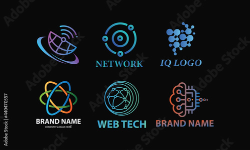 Modern technology logo and icon design set