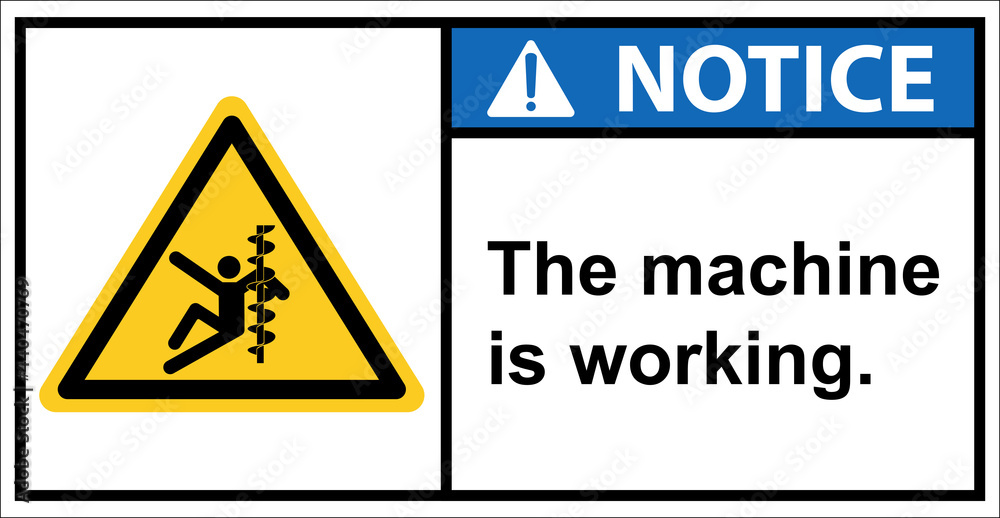 Be careful of the arm being hit by the blade.,Notice sign Be careful of the arm being hit by the blade.,Notice sign
