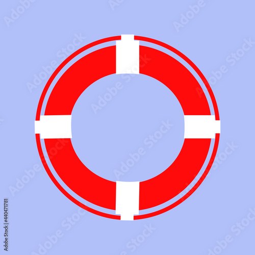 Red lifebuoy with rope.Isolated veterinary illustration.Sea river save people.marine lifebuoy water safety stock vector illustration isolated on white background