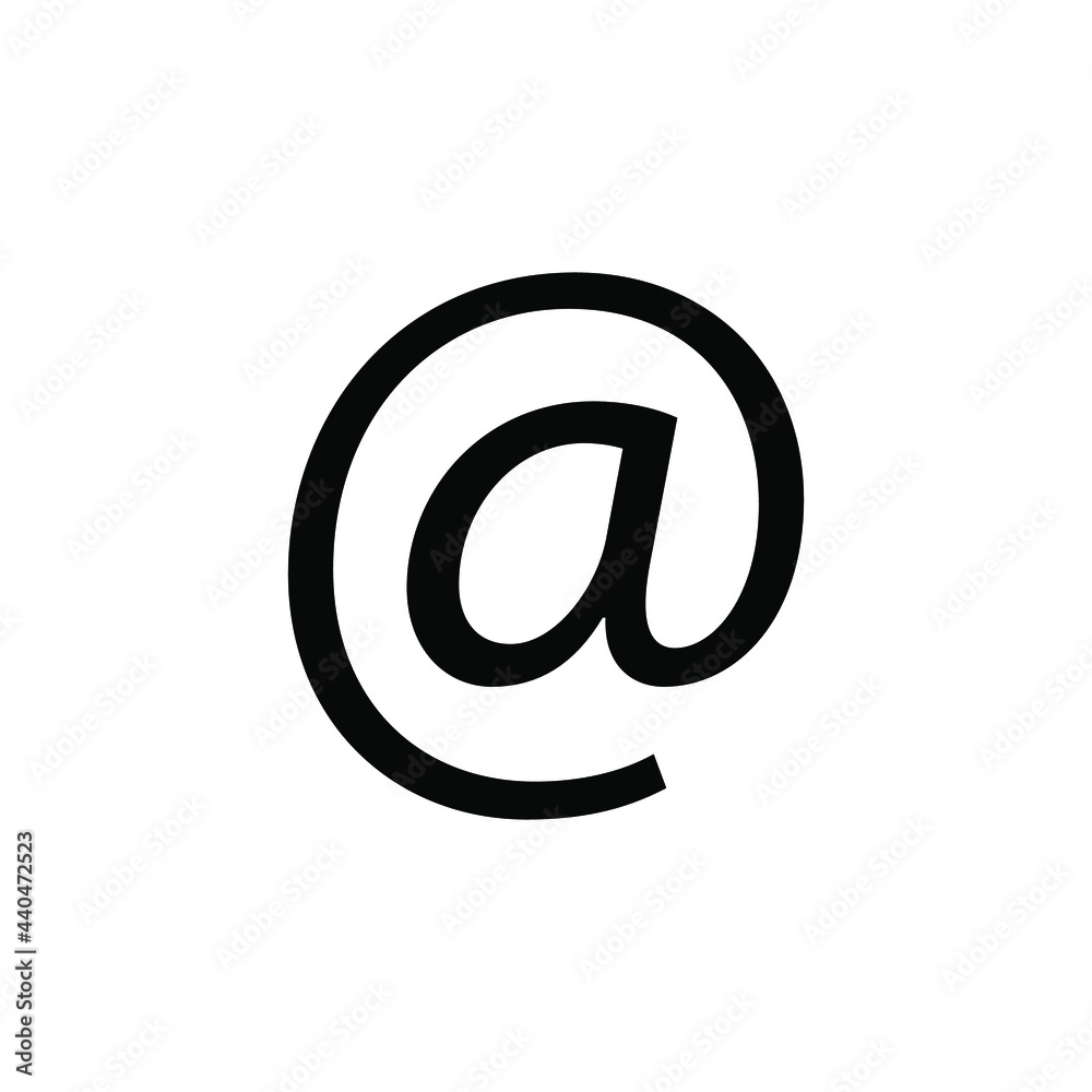 At sign icon vector isolated on white background. At sign icon vector isolated on white background.
