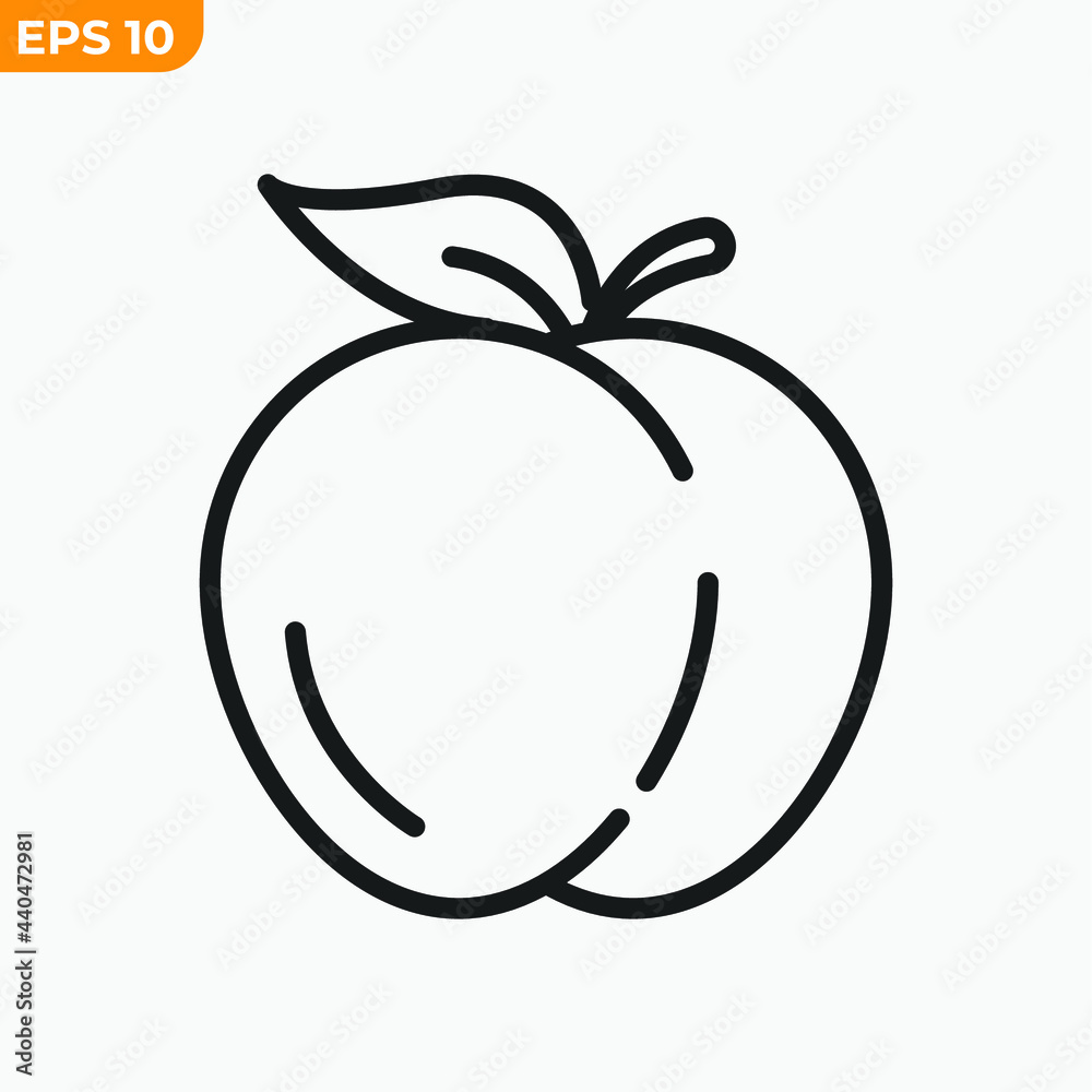 peach fruits icon symbol template for graphic and web design collection logo vector illustration peach fruits icon symbol template for graphic and web design collection logo vector illustration