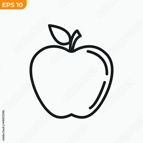 apple fruits icon symbol template for graphic and web design collection logo vector illustration