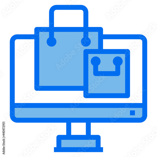 Free Download shopping blue line icon - GFXLoad