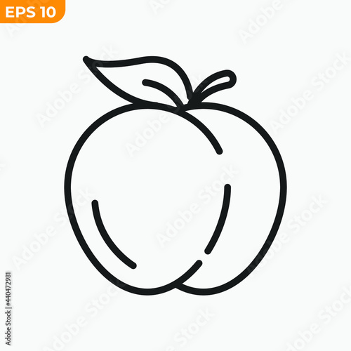 peach fruits icon symbol template for graphic and web design collection logo vector illustration