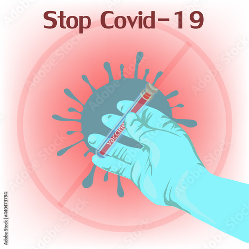 A developed vaccine in the hand of a doctor