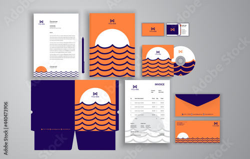 Branding stationery design for summer time 