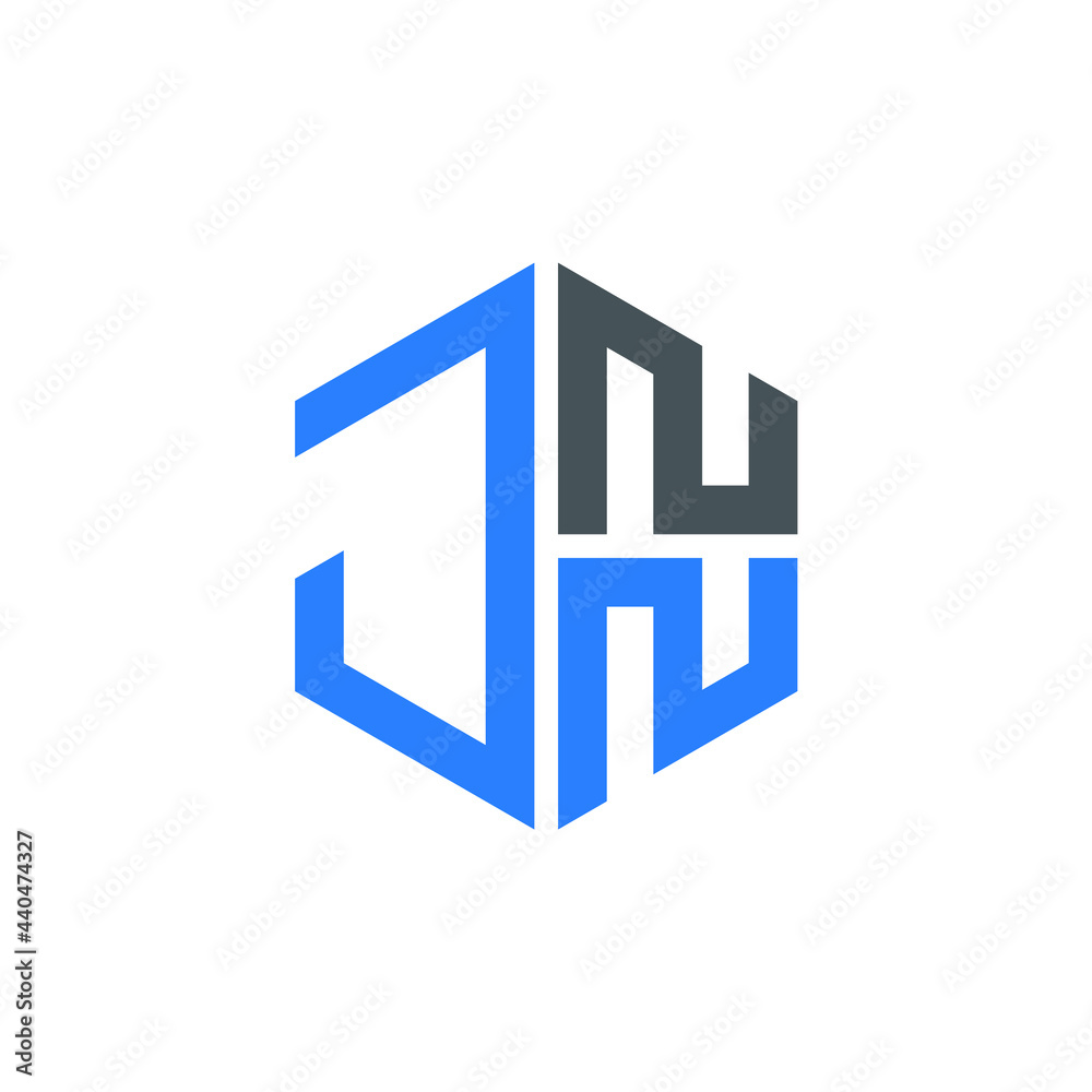 JNN logo JNN icon JNN vector JNN monogram JNN letter JNN minimalist JNN triangle JNN hexagon Unique modern flat abstract logo design 