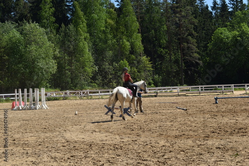 horse riding in the park
