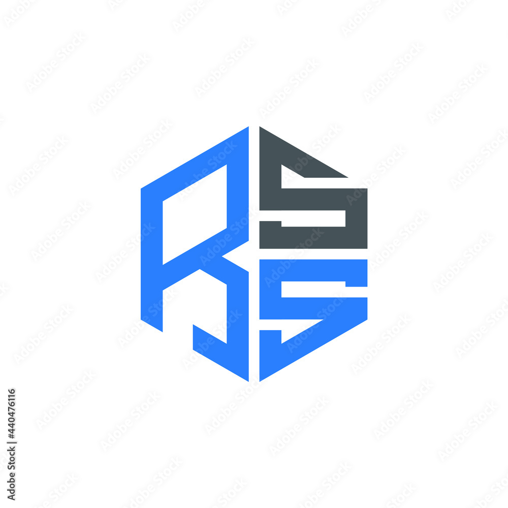 RSS logo RSS icon RSS vector RSS monogram RSS letter RSS minimalist RSS triangle RSS hexagon Unique modern flat abstract logo design 