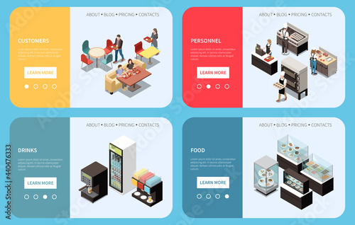 Food Court Isometric Concept