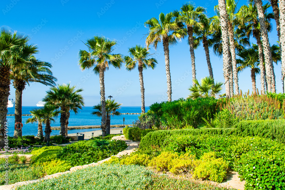 The summer landscape of the coast of Limassol, Cyprus