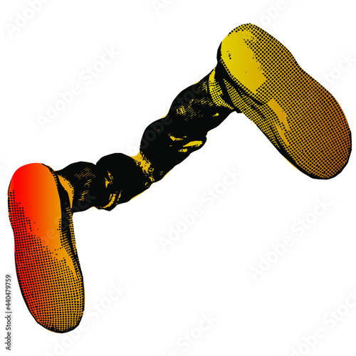 Legs yang man - 3D greed vector cartoon