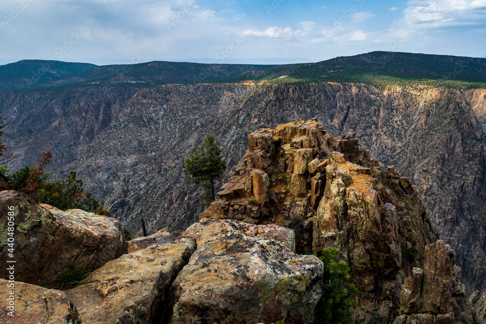 Lower end ot the Black Canyon of the Gunnison viewed from the Warner Point Trail