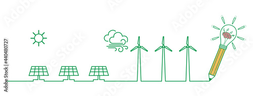 concepto de sustentabilidad, ahorro de energía, sostenibilidad, energía renovable, ecología, protección del medio ambiente - ilustración vectorial para banner y diseño. 