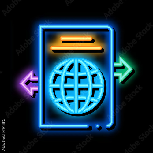 choosing place to go neon light sign vector. Glowing bright icon choosing place to go sign. transparent symbol illustration